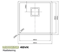 Lorreine 40VK Exclusive lavello in acciaio inossidabile 40x40 cm montaggio a filo sotto e sopra il piano 1150178273