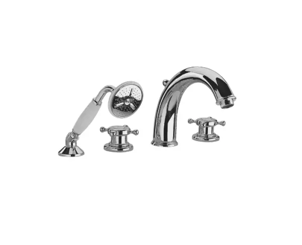 Huber Victorian Rubinetto Termostatico per Vasca con Set Doccia a 4 Fori in Bronzo VTT7601027