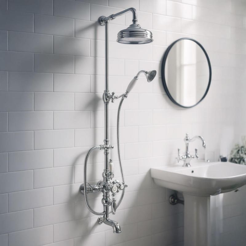 Huber Victorian Set doccia/vasca termostatico 30cm in acciaio inossidabile 592.VN31H.AC