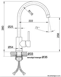 Lorreine Mersey rubinetto da cucina completamente in acciaio inossidabile con beccuccio girevole 1154021752