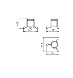 Huber Croisette Portaspazzole Classico Cromo-Ceramica 4026.01H.CR