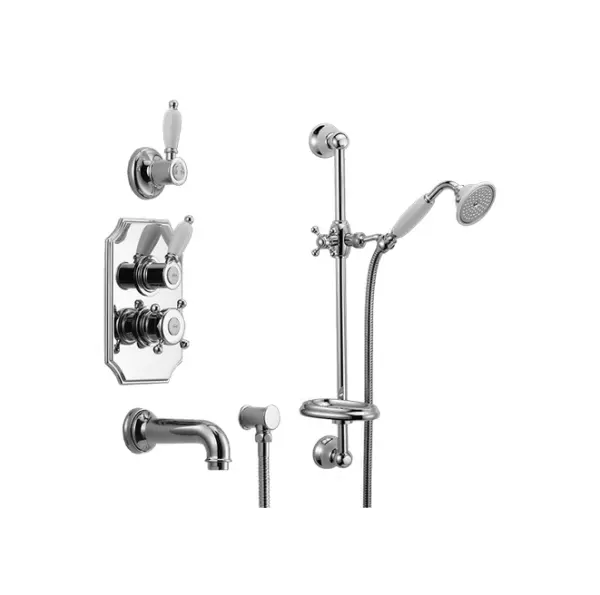 Huber Victorian Termostatico Incasso Set Doccia-Bagno in Acciaio Inossidabile 914.VT01H.AC