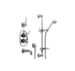 Huber Croisette Set doccia/bagno termostatico a incasso oro 914.CS01H.AG