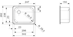 Reginox R18 2330 OSK lavello piccolo in acciaio inossidabile montaggio sopra il piano B0609RLU02GDS