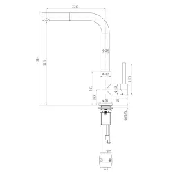 Lorreine Tweed rubinetto cucina completamente in acciaio inox con beccuccio estraibile 1155047732