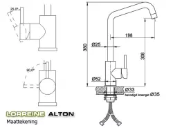 Lorreine Alton rubinetto cucina completamente in acciaio inox con beccuccio girevole 1155047742