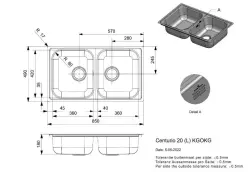 Reginox Centurio 20 lavello doppio in acciaio inossidabile montaggio a filo B49S5LLU08GDS.9