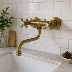 PB Rubinetto da cucina nostalgico Classic C Rubinetto da parete Bronzo 10.2722