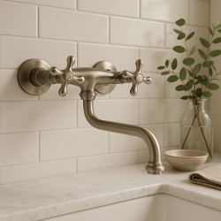 PB Rubinetto da cucina nostalgico Classic C rubinetto da parete in acciaio inossidabile 10.2722