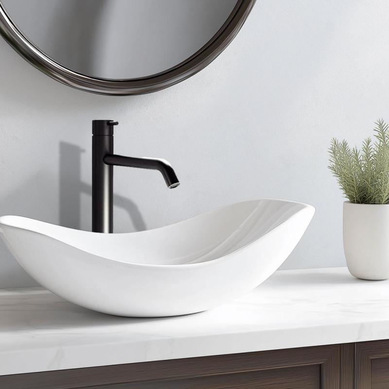 Waterevolution Flow Miscelatore per lavabo con beccuccio alto incluso tappo a pressione nero opaco  T115PR