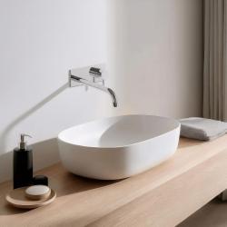 Waterevolution Flow Miscelatore per lavabo ad incasso con piastra di copertura e beccuccio da 25 cm Cromo T1161B01-25