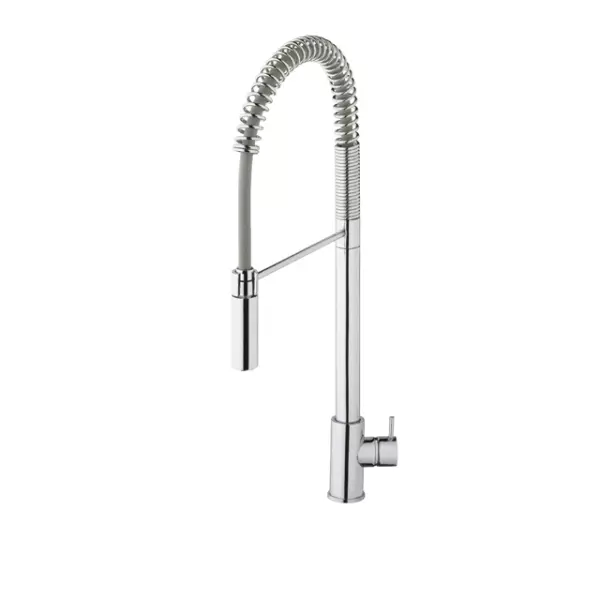 Waterevolution Flow Miscelatore da cucina semiprofessionale cromato con colonna e molla T15701