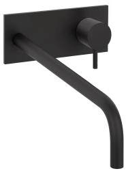 Waterevolution Flow Miscelatore per lavabo ad incasso con piastra di copertura nero opaca con beccuccio da 25 cm T1161BPR-25