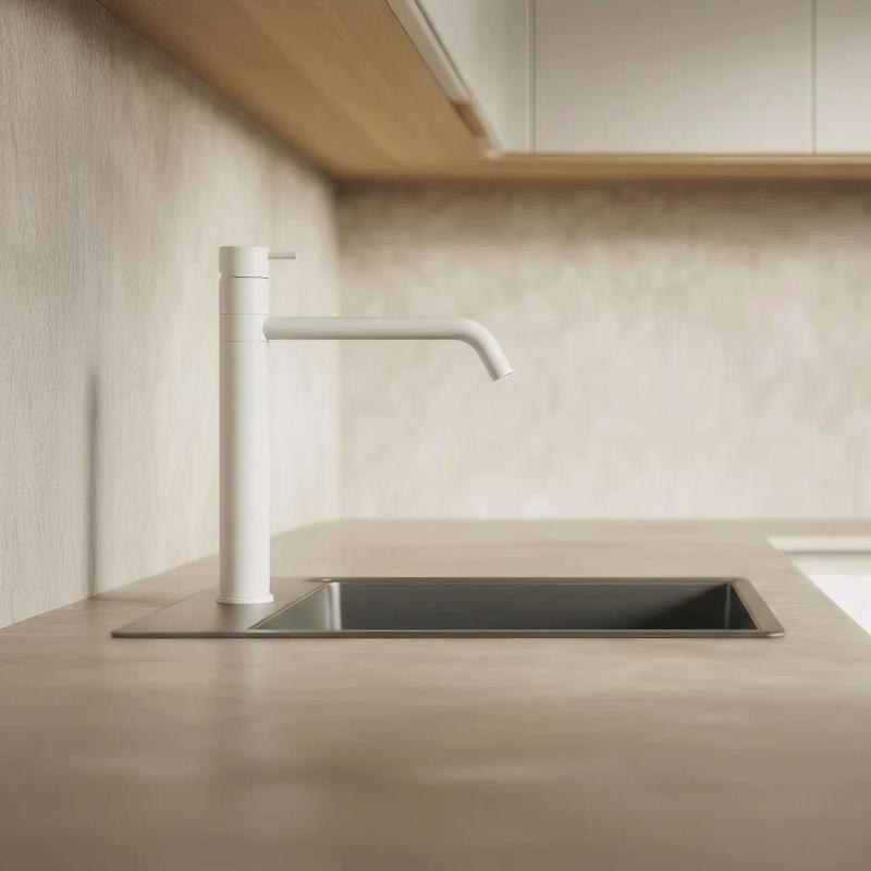 Waterevolution Flow Miscelatore da cucina bianco opaco T150BR