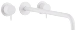 Waterevolution Flow Rubinetto lavabo da incasso a 3 fori Bianco opaco con bocca 25 cm T1163FBR-25