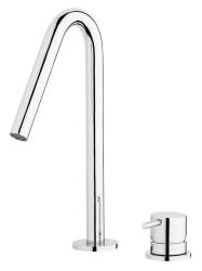 Waterevolution Flow Miscelatore per lavabo a 2 fori cromo con beccuccio piccolo a V da 120mm  T1121V01