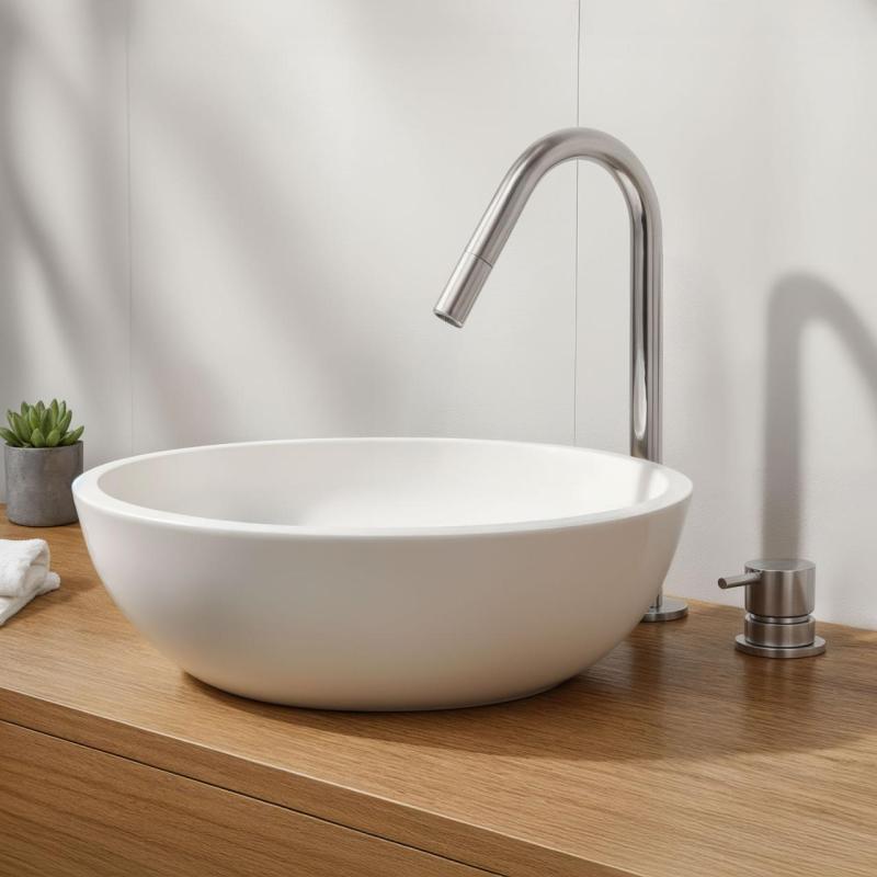 Waterevolution Flow Miscelatore per lavabo a 2 fori cromo con beccuccio piccolo a V da 120mm  T1121V01