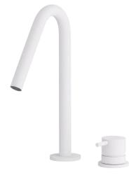 Waterevolution Flow Rubinetto lavabo a 2 fori bianco opaco con piccolo beccuccio a V 120 mm T1121VBR