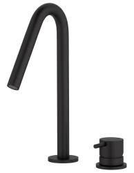 Waterevolution Flow Miscelatore per lavabo a 2 fori nero opaco con beccuccio piccolo a V da 120 mm T1121VPR