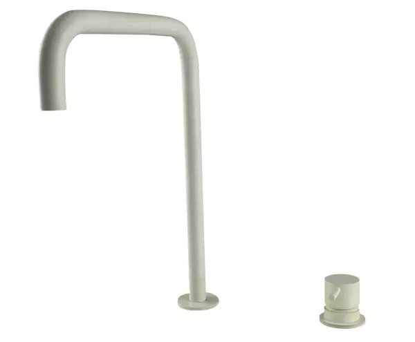 Waterevolution Flow Miscelatore per lavabo a 2 fori con beccuccio alto 222 bianco opaco T122HBR