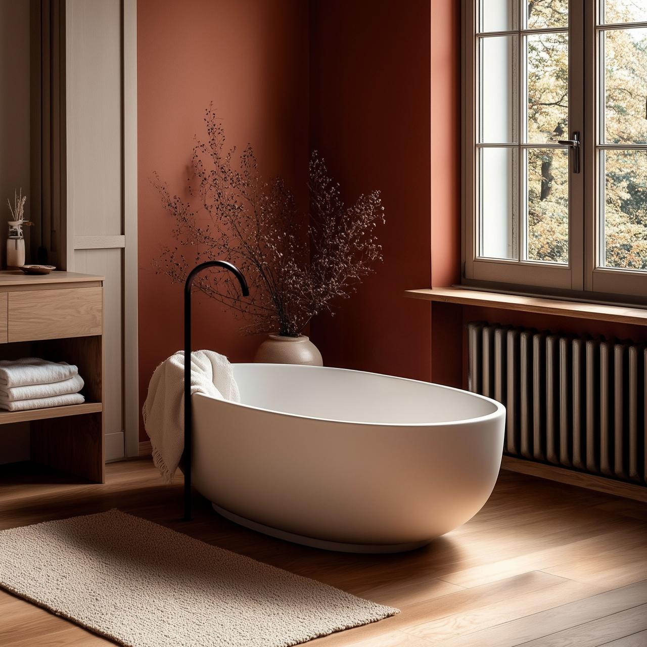 Waterevolution Flusso rubinetto da bagno stand-alone nero opaco T1673PR - Productafbeelding 4