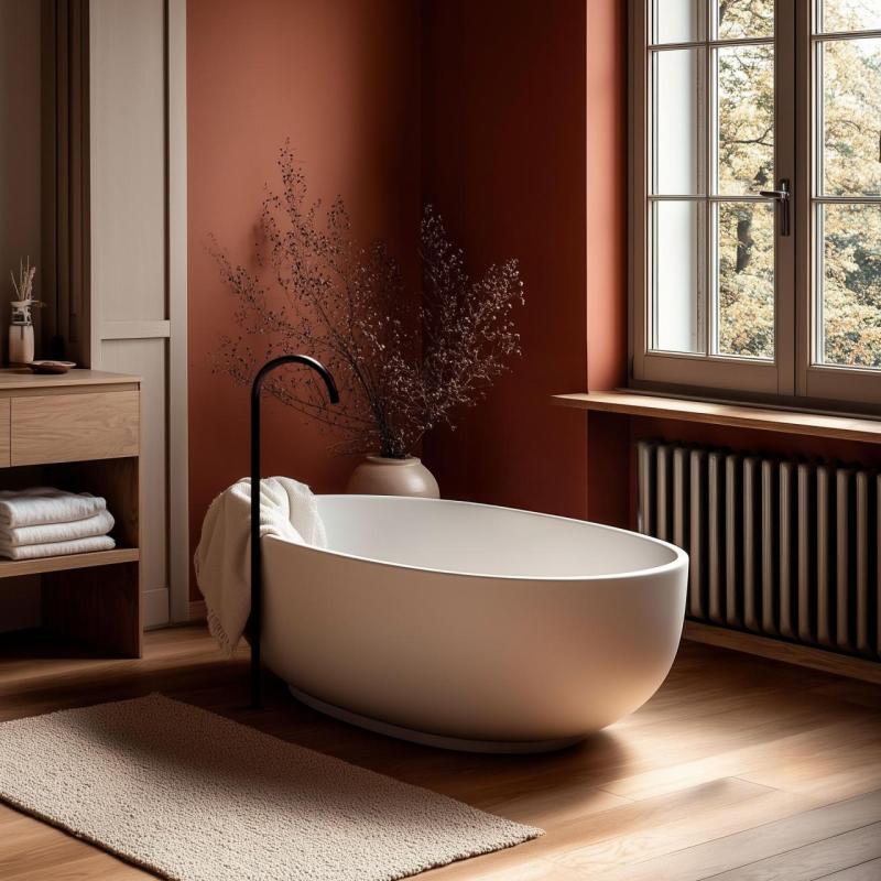 Waterevolution Flusso rubinetto da bagno stand-alone nero opaco T1673PR