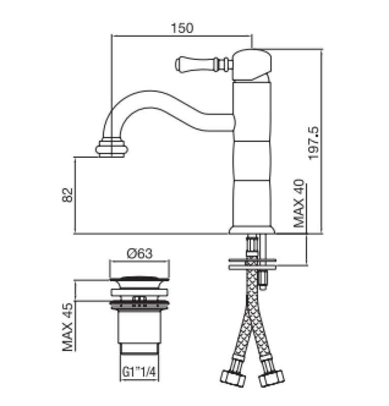 PB Classic Rubinetto per lavabo classico pilar Bronzo 1208592572