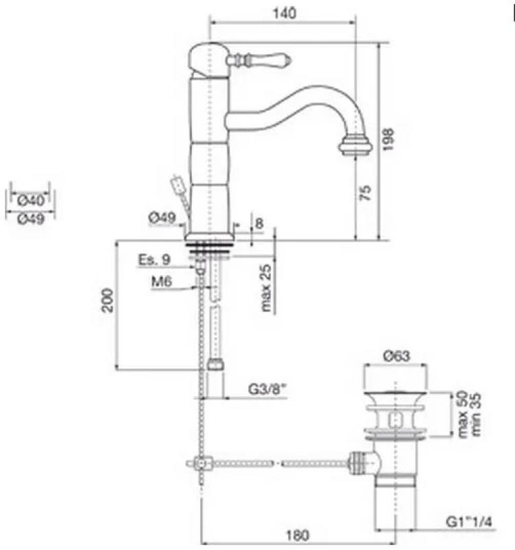 PB Classic Rubinetto per lavabo classico pilar in acciaio inossidabile 1208592582