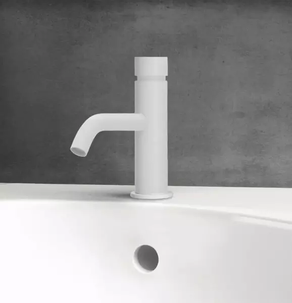 Waterevolution Flow Rubinetto per fontane a chiusura automatica, bianco opaco T110TPBR