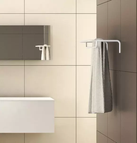 Porta asciugamani Waterevolution flow in finitura bianco opaco A118BR