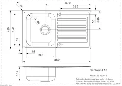 Reginox Centurio 10 CC Lavello piccolo in acciaio inossidabile con scolapiatti montaggio a filo B49S3LLU05GDS