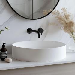 Rubinetto da incasso per lavabo Watervolution Flow nero opaco con bocca di erogazione 15 cm T116BPR-15