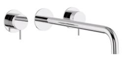 Waterevolution Flow Rubinetto lavabo da incasso a 3 fori cromato con bocca di erogazione 21 cm T1163F01-21