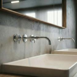 Waterevolution Flow Rubinetto lavabo da incasso a 3 fori cromato con bocca di erogazione 21 cm T1163F01-21