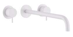Waterevolution Flow Rubinetto lavabo da incasso a 3 fori Bianco opaco con bocca 21 cm T1163FBR-21