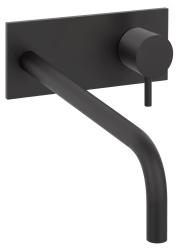 Waterevolution Flow Miscelatore per lavabo ad incasso con piastra di copertura e beccuccio da 21cm Nero opaco  T1161BPR-21