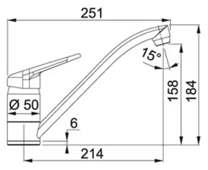 Franke Delta Novara Plus Rubinetto da cucina con beccuccio fisso cromato 115.0347.142.