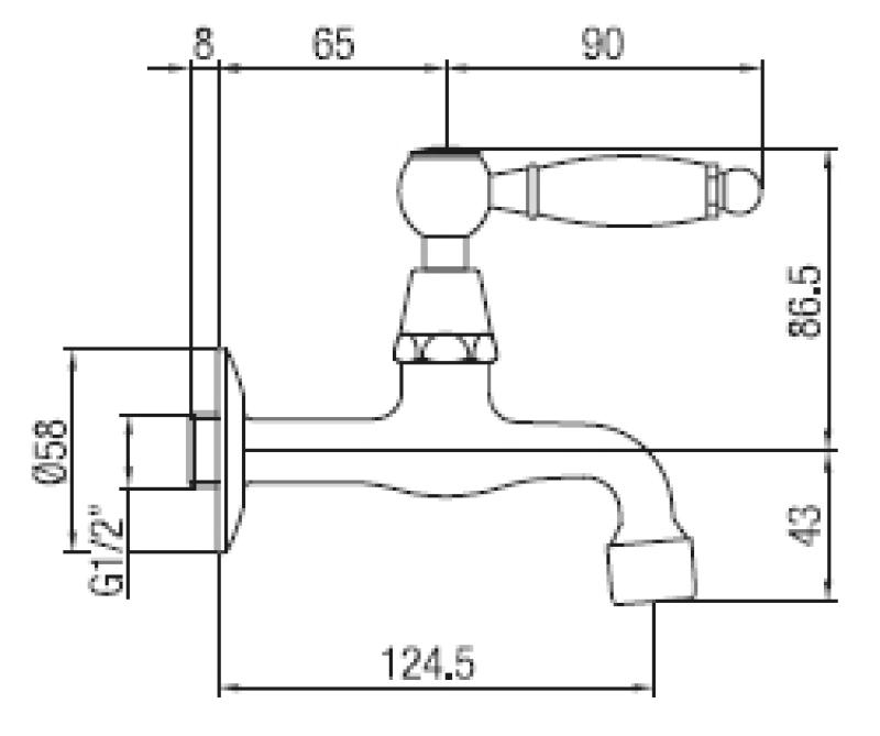 Rubinetto da parete classico PB con maniglia bianca acqua fredda in acciaio inossidabile 1208853532