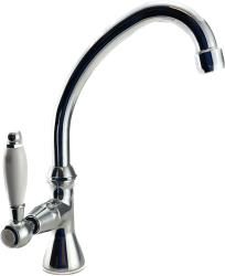 Rubinetto da lavabo classico in cromo con manopola bianca e beccuccio alto per l'acqua fredda PB 1208853652