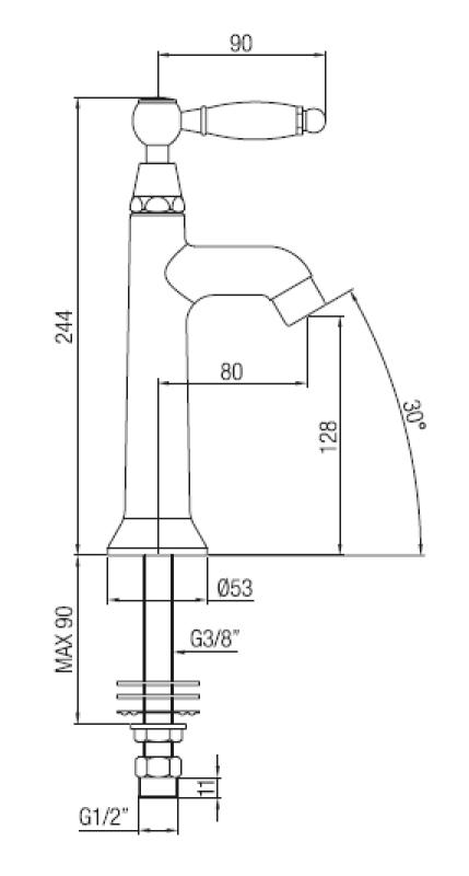 Rubinetto classico PB con leva bianca acqua fredda con acciaio inossidabile 1208853932.