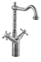 PB Rubinetto classico per lavabo rialzato con manopole a stella e beccuccio alto 18 cm in acciaio inossidabile 1208855002