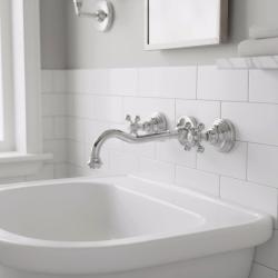 PB rubinetto da incasso classico a parete con manopole a stella, beccuccio da 25 cm, Cromo 1208855112