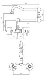 PB Rubinetto da parete a struttura classica con manopole a stella e beccuccio girevole a lungo raggio, Cromato 1208855442