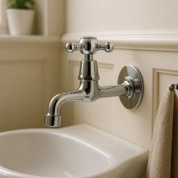 Rubinetto da parete classico PB con manopola a leva acqua fredda cromata 1208855592.