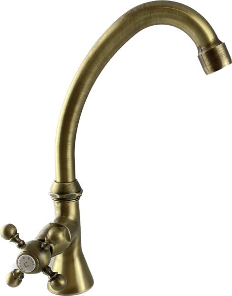 Rubinetto classico PB per lavabo con manopola in bronzo per acqua fredda con getto alto 1208855662.