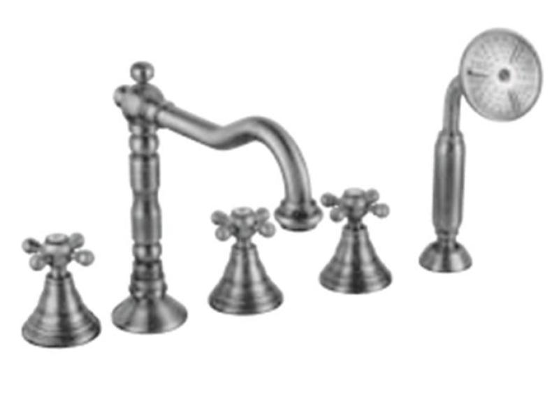 PB rubinetto classico a 5 fori per vasca con manopole a leva Cromo 1208855772