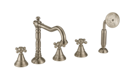 PB rubinetto classico a 5 fori per vasca con manopole a stella in acciaio inox 1208855792