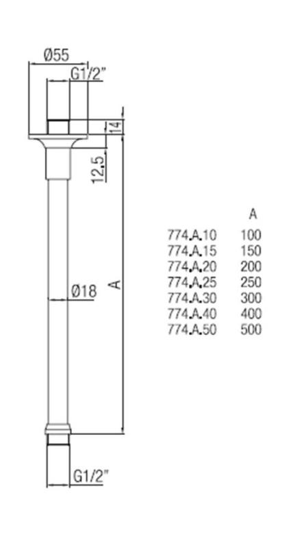 PB Classic Braccio doccia a soffitto bronzo 30cm 1208898952