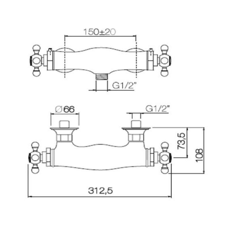 PB Classic Doccia Termostatica Cromata 1208898972