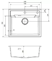 Reginox Amsterdam 54 Lavello Regi-granito tapwing antracite montaggio sopr ail piano R31049